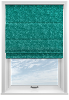 Caen Chenille, Aqua - Motorised Roman Blind
